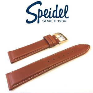 NEW 20mm SPEIDEL 5050730 HONEY WATCH BAND PADDED OILED LEATHER CONTRAST STITCHES