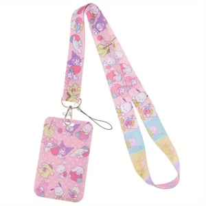 Sanrio Hello Kitty And Friends Srawberry Blossom Pink Lanyard Card ID Holder - Picture 1 of 6