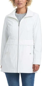 Vince Camuto Womens Chic Hooded Rain Jacket Water Resistant, Ivory - Picture 1 of 4