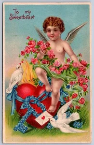 K19/ Valentine's Day Love Holiday Postcard c1910 Cupid 186 - Picture 1 of 4