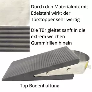 Türstopper Türhalter Feststeller Türkeil Gummi Keil rutschfest Edelstahl - Bild 1 von 1