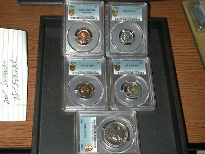 1960  5 piece Proof Set PCGS Proof 66-67 Red Small Date Lincoln Cent - Image 1 of 4