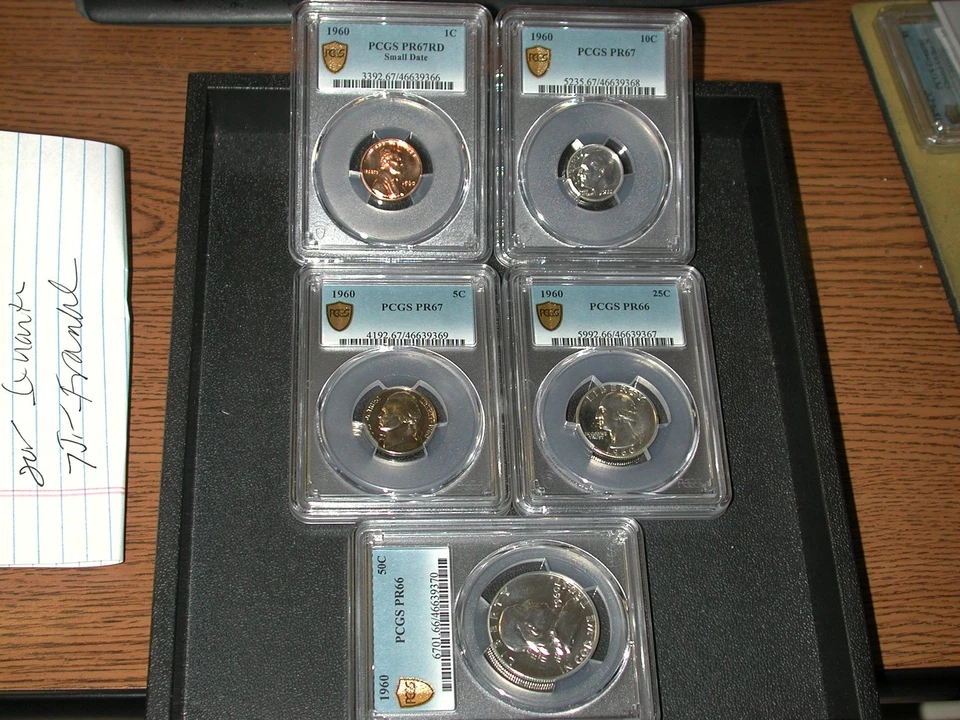 1960 5 piece Proof Set PCGS proof 66-67 Red Small Date Lincoln Cent - Image 1 of 4