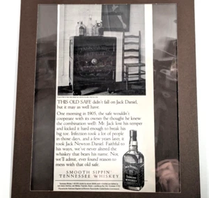 Vintage 1992 Jack Daniel’s Whiskey Alkohol Werbung 9,5x12 gerahmt Bar Dekor Geschenk - Bild 1 von 8