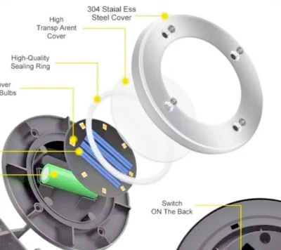 PACK de 10 luces solares en el suelo lámpara enterrada al aire libre disco LED césped camino jardín Foto 1 de 3