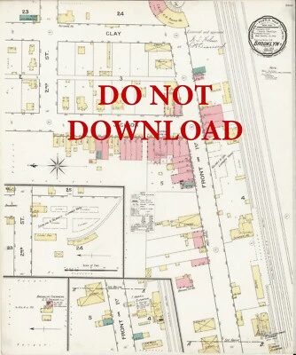 COPY 1894 Map town of Brooklyn  Iowa  highly Detailed 16" X 20" - Image 1 of 2