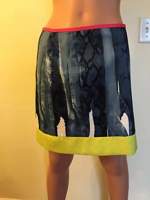 VESTIDO FALDA RECTA LÁPIZ ALGODÓN MULTICOLOR ESTAMPADO SERPIENTE TAHARI 4/S NUEVO Foto 1 de 4