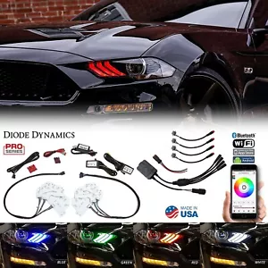 RGBW LED Multi-Color Changing Headlight DRL & Controller for 18-21 Ford Mustang - Picture 1 of 12