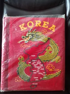 Vintage Korea Velvet Photo Album W/ VTG PHOTOS Dragon Map Korean War US Flag - Picture 1 of 6