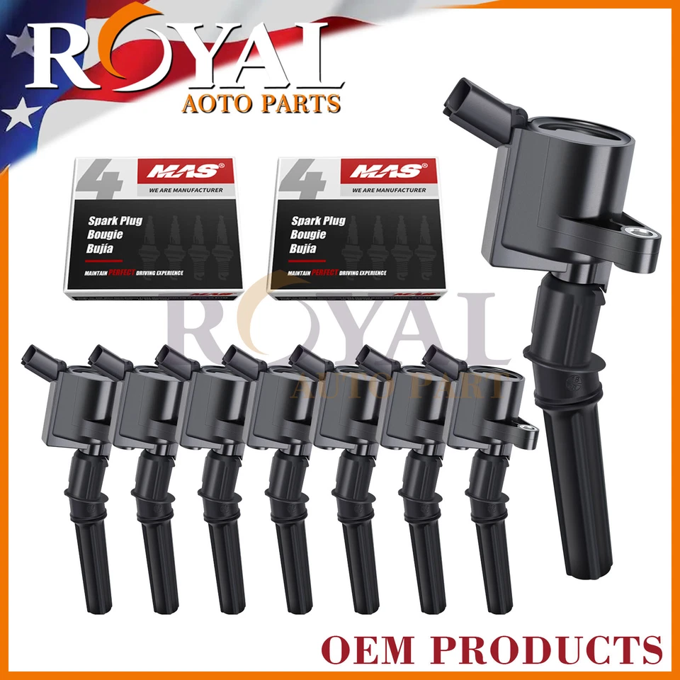 High Performance 8x Ignition Coil For Ford Lincoln DG508 & 8x Spark Plug SP493 Foto 1 de 4