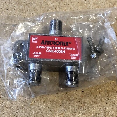 Antronix 2 Way Digital Splitter Coaxial RG6 Cable TV CMC4002H 1.2 GHz Horizontal - Image 1 of 4