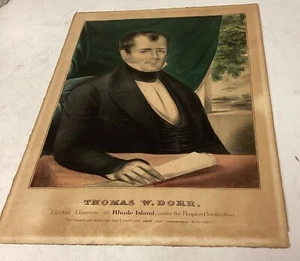 Original handfarbige Radierung Thomas W. Dorr gewählter Gouverneur von Rhode Island 1842 - Bild 1 von 10