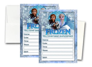 12 Frozen Birthday Invitation Cards (12 White Envelops Included) #1 - Picture 1 of 1