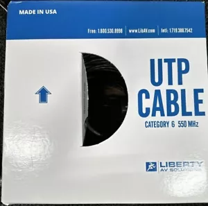 Liberty AV 24-4P-P-L6-EN-BLK-BX Cat6 550 23/4P Utp Cmp 1000’ Cable (#R22) - Picture 1 of 2
