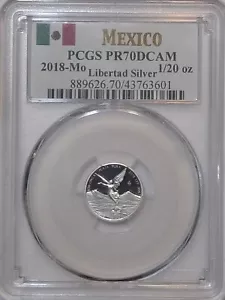 2018-Mo Mexico 1/20 Oz. Libertad Silver ~ PCGS PR70DCAM - Picture 1 of 4