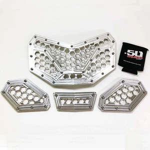 4pc CAN-AM X3 Custom CNC Machined Billet Aluminum Grille Insert USA RAW Silver - Picture 1 of 8