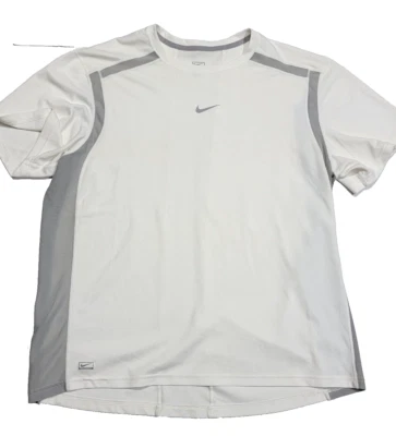 Nike Perfromance Terry Cloth Stretch White Gray Essential Workout Shirt Mens XXL Foto 1 de 4