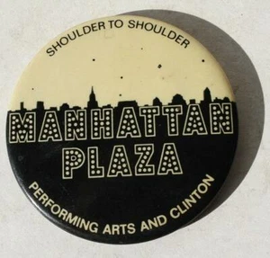 Botón trasero de celuloide cocina Manhattan Plaza Performing Arts Clinton Hells - - Imagen 1 de 1