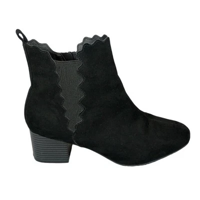 Botines Chelsea Lane Bryant Talla 9 Mujer Negros Tacón Bloque Botas Festoneadas Cremallera Foto 1 de 4