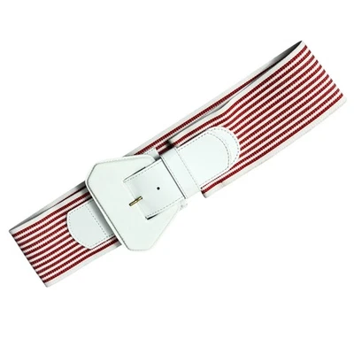 Vtg Christian Dior Belt Womens S/M Red White Candy Stripe 80s Cotton Waist - Image 1 of 4