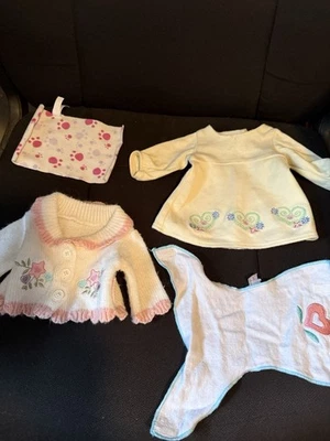 American Girl Bitty Baby 4 Items Sweater,dress,diaper,towel - Image 1 of 4