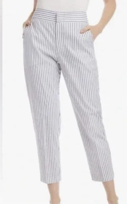 Pantalones Karen Kane Riviera a Rayas Azul Blanco Mezcla de Algodón Talla 12 Nuevos con Etiquetas139$ Foto 1 de 4