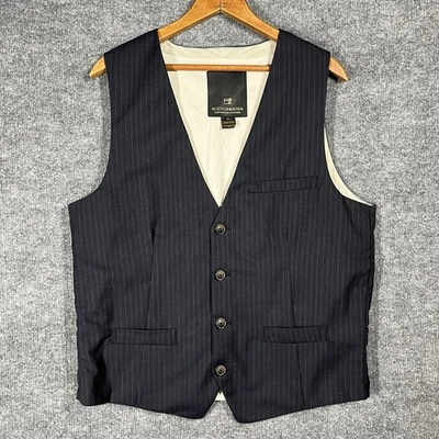 Scotch & Soda Amsterdam Couture Mens L/50 Wool Blend Waistcoat Dress Vest Navy - Image 1 of 4
