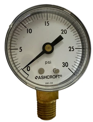 Ashcroft 595-04 Pressure Gauge 0-30 PSI  Ashcroft 595-04 - Image 1 of 4