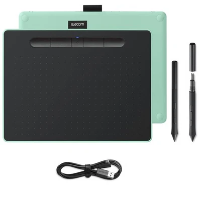 Wacom Intuos M Pistachio-green with Bluetooth – Drawing Tablet with Pen, Stylus  - Image 1 of 4