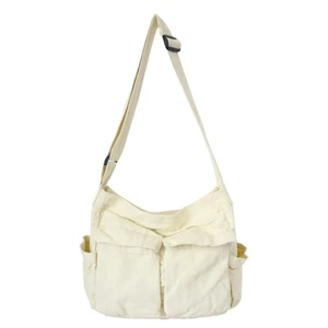 Canvas Messenger Bag Large Hobo Bag Crossbody Shoulder Bag Tote Bag with Pock... - Picture 1 of 6