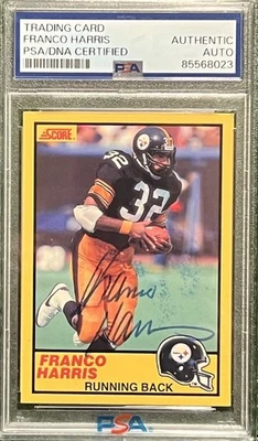 1989 Score FRANCO HARRIS Steelers Super Bowl IX MVP HOF AUTO Autograph PSA DNA - Image 1 of 2
