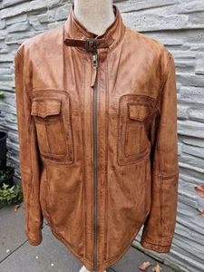 David Moore butterweiche Echtleder-Jacke Lederjacke 46 braun leicht Lammleder - Bild 1 von 12