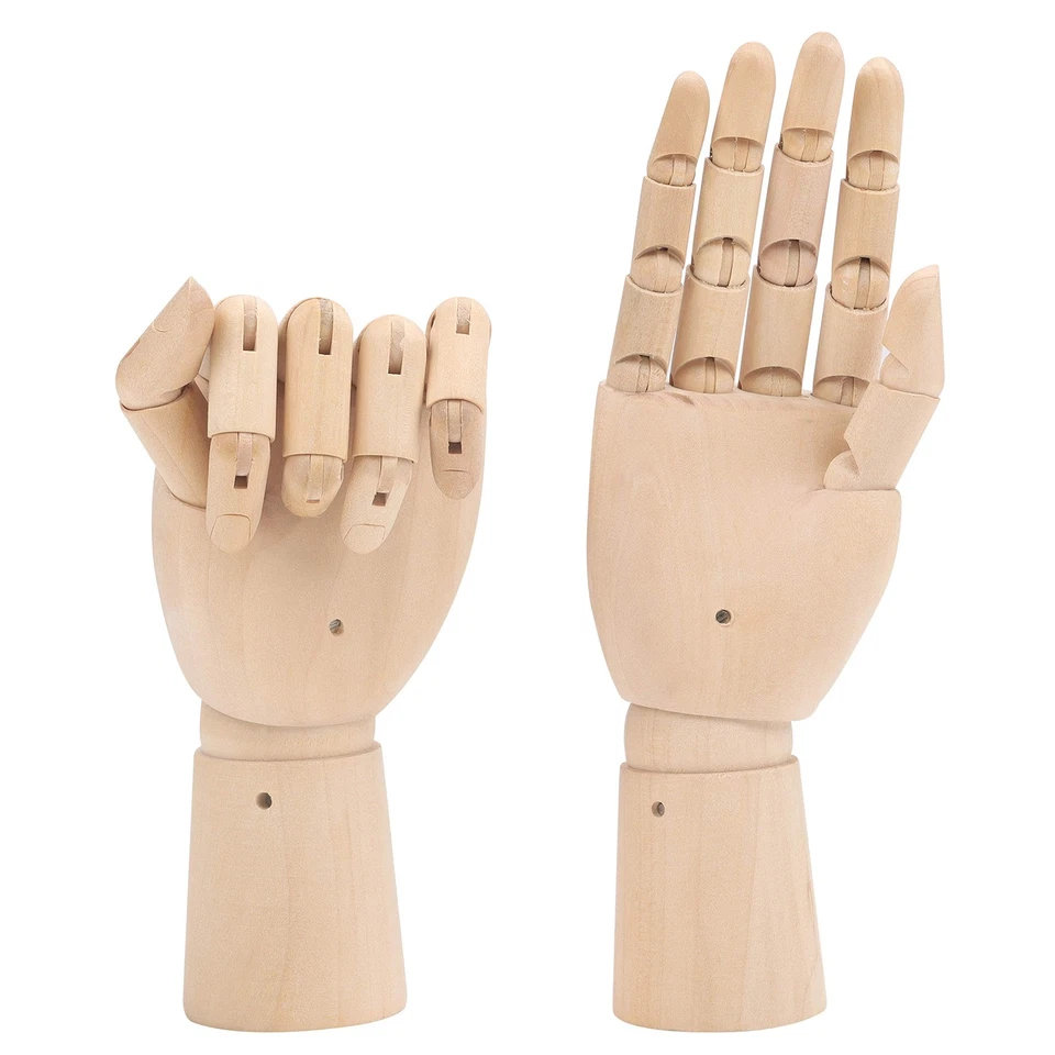 Flexible Linke & Rechte Holz Hand Modellfiguren Deko Hand (2er Pack) 18,5 cm - Bild 1 von 4