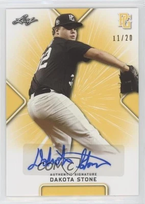 2021 Leaf Perfect Game National Showcase Yellow /20 Dakota Stone #BA-DS1 Auto - Image 1 of 2