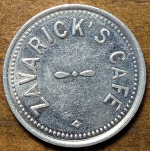 1935 Shamokin, Pennsylvania PA Zavarick's Cafe Maverick 5 ¢ Handelsmedaille - Bild 1 von 5