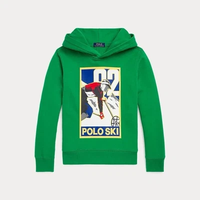 Polo Ralph Lauren Boys Hoodie Green Multi Ski Sweatshirt Size Medium 10-12 - Image 1 of 4