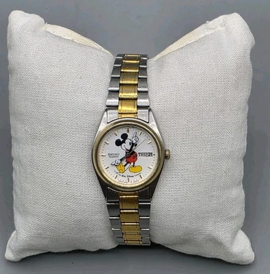 VINTAGE Seiko Walt Disney Mickey Mouse Rotating Arms Day/Date 24mm Watch  - Image 1 of 4