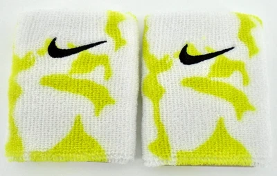 Nike Swoosh Tennis Wristbands 3.5" Adult White/Volt Green/Black - Image 1 of 3