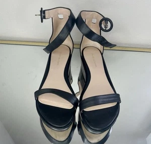 Stuart Weitzman Shoes Womens 11.5 EU 42 Black Leather Platform Casual Sandals - Picture 1 of 9