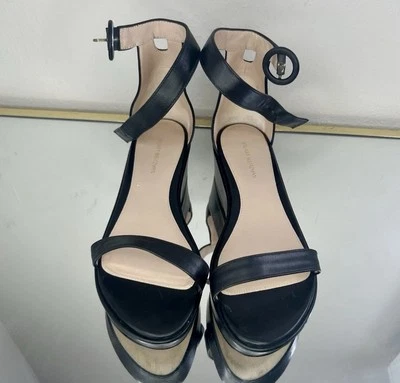 Stuart Weitzman Shoes Womens 11.5 EU 42 Black Leather Platform Casual Sandals - Image 1 of 4