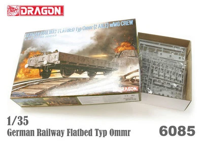 KIT MODELLINO MILITARE DRAGON GERMAN RAILW.FLATBED OMMR + MG CREW SCALA 1:35 - Immagine 1 di 4