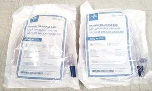 2 Stück Medline 2000 ml Harndrainagebeutel NEU VERSIEGELT - Bild 1 von 8