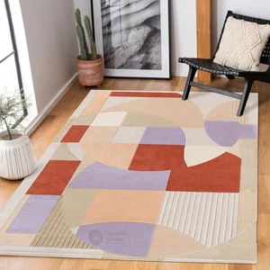 Tufted Rug 8x10 Wool Multicolour Abstract Hand Tufted Area Rugs for Living Ro - Picture 1 of 7