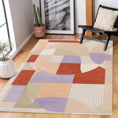 Tufted Rug 8x10 Wool Multicolour Abstract Hand Tufted Area Rugs for Living Ro - Image 1 of 4