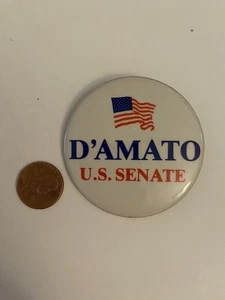 D’Amato U.S. Senate Political Pin Back Button P33 - Picture 1 of 3