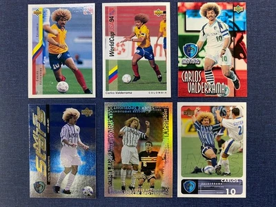 Lote de 6 tarjetas - Carlos Valderrama - Colombia y Tampa Bay Motiny Foto 1 de 4