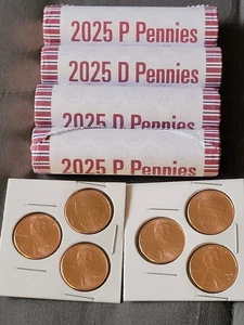 2025 P und 2025 D Lincoln Stempelglanz Penny Münzen, je 3 P&D - 6 Münzen! - Bild 1 von 3