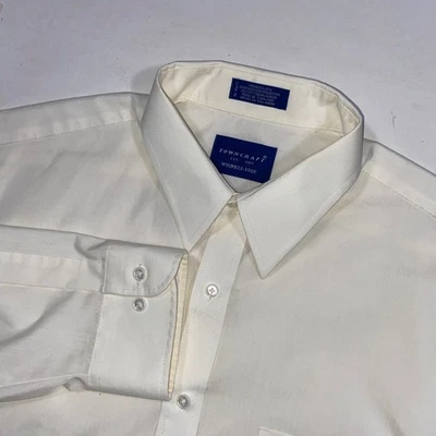Camisa de vestir Towncraft sin arrugas para hombre 16,5 34 35 manga larga crema Foto 1 de 4