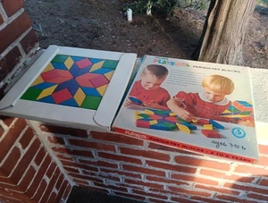 BLOQUES DE PARQUET DE MADERA PLAYSKOOL VINTAGE BLOQUES DE MADERA Nº 306 CAJA ORIGINAL JUGUETE - Imagen 1 de 4