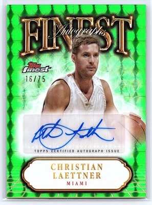 2025 Topps Finest #FA-CL Christian Laettner 绿色几何签名/75 — 第 1/2 张图片